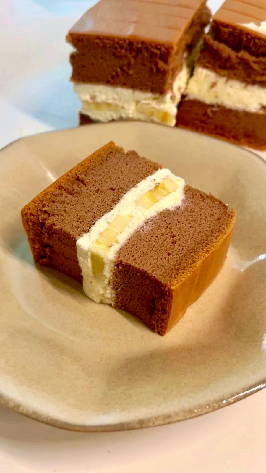 Cocoa Banana Cotton Sponge Cake